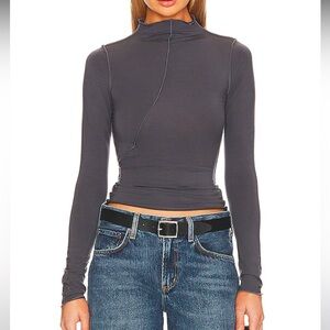 The Line By K Zane top deep gray